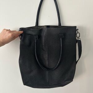 Elegant Black Tote Bag genuine leather
